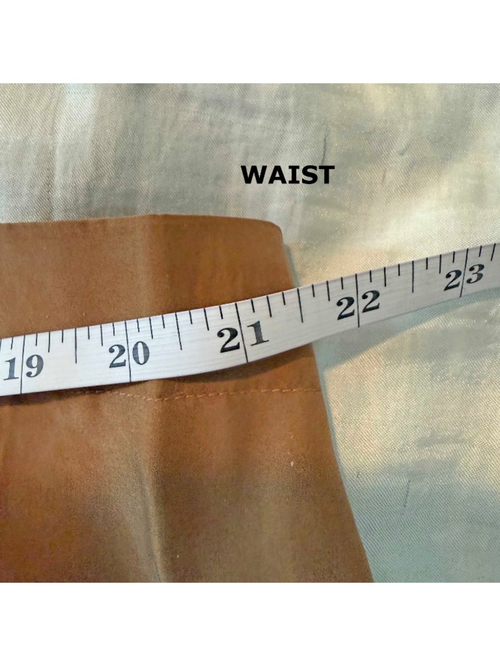 SKIRT, 100% SILK, COPPER COLOUR, SIZE 24, ELASTIC ON PART OF BACK WAIST, - Picture 16 of 16